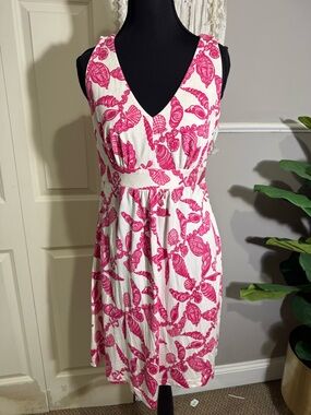 Lilly Pulitzer Pink Shell-Print V-Neck Mini Dress